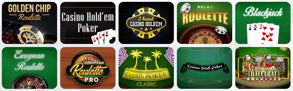 Jeux de table chez CASINOSTARS
